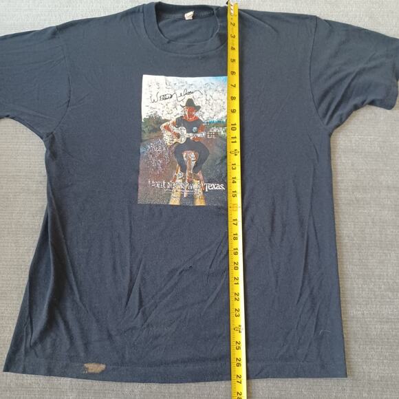 Vintage Willie Nelson T-Shirt Mens XL Black Screen Star Don't Mess With Texas - Picture 5 of 12